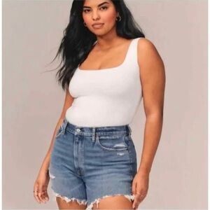 Abercrombie & Fitch Cotton Curve Love The Mom Mid Rise Shorts Size 36